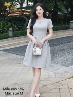 Thumbnail TIFALU - Váy nữ, Đầm suông A bigsize dự tiệc sang chảnh - ZOL422GRY 3