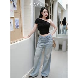 Thumbnail Quần JEAN KAYLIN form suông đính ngọc chất vải denim dầy dặn BST Hè 2025 - N2450 2