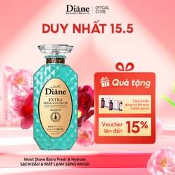 Thumbnail Dầu gội đầu sạch dầu ngăn ngừa gàu thông thoáng mát lạnh Moist Diane Extra Fresh & Hydrate 450ml 1