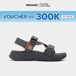 Thumbnail Giày Sandal Nam Nữ Shondo F8 Ver.2 Thời Trang Êm Ái Màu Xám Đậm F8M2222 1