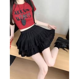 Thumbnail LYRA - Chân váy ngắn 2 tầng phồng xòe phối viền ren cạp chun nhiều màu dễ phối đồ - CSYCN0220 2