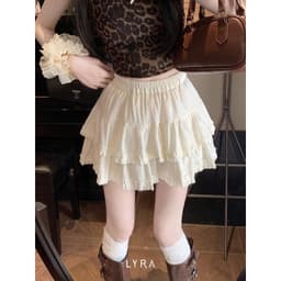 Thumbnail LYRA - Chân váy ngắn 2 tầng phồng xòe phối viền ren cạp chun nhiều màu dễ phối đồ - CSYCN0220 1