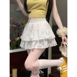 Thumbnail LYRA - Chân váy ngắn 2 tầng phồng xòe phối viền ren cạp chun nhiều màu dễ phối đồ - CSYCN0220 4