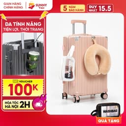 Thumbnail Vali SUNNY SV15 - Vali du lịch, vali khóa kéo thời trang nhựa PC + ABS bảo hành 5 năm 1