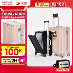 Thumbnail Vali SUNNY MONTER - Vali nhựa PC + ABS  khung nhôm, khay đựng cốc, ngăn đựng laptop tiện lợi 20/24 1