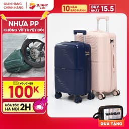 Thumbnail Vali kéo SUNNY ROGER - size 20/24/28 inch nhựa PP chống vỡ, vali thời trang bền đẹp bảo hành 10 năm 1