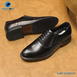 Thumbnail Giày Tăng chiều cao da bò nam SmartMen GHD-01 Đen (Không cần buộc dây) 2