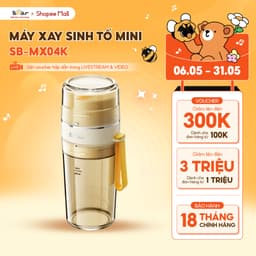 Thumbnail Máy Xay Sinh Tố Cầm Tay Bear Máy Xay Rau Củ Quả Làm Sinh Tố Máy Xay Nước Ép Mini Máy Xay Mini Tích Điện 400ml SB-MX04K 1