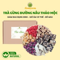 Thumbnail Trà gừng đường nâu thảo mộc Camifarm, bổ máu, giữ ấm cơ thể, đẹp da, giảm đau bụng kinh, tăng huyết áp 1
