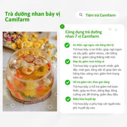 Thumbnail Trà Dưỡng Nhan 7 Vị Camifarm (Gồm: Hoa Cúc; Nụ Hoa Hồng; Long Nhãn; Kỷ Tử; Táo Đỏ, Cỏ ngọt, Hoa nhài) 1