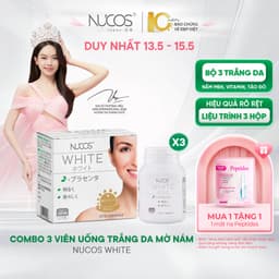 Thumbnail TPBVSK Viên Uống Trắng Da Nucos White Hỗ Trợ Mờ Thâm Nám Sáng Da Chống Nắng [3Hộp x60 viên] 1