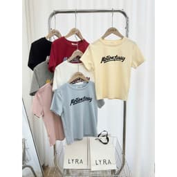 Thumbnail Áo Thun Nữ Lyra Cổ Tròn Tay Ngắn, Áo Phông Nữ Cotton Basic Form Baby Tee Motion Away - CSYAP0311 4