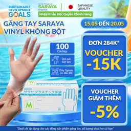 Thumbnail Găng tay Saraya Vinyl Không Bột trong suốt loại dày 5gram, dùng chế biến thực phẩm, vệ sinh - 100 cái/hộp 1