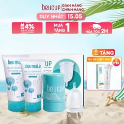 Thumbnail Combo 1 Bộ Cốc Nguyệt San BeUcup Silicol Siêu mềm và 1 Dung Dịch Vệ Sinh CNS Beumate 1