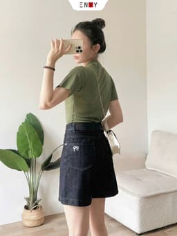 Thumbnail Quần Short Jean Nữ Form Ngố Lưng Cao ENVY JS55, Quần Jean Đùi Nữ Mới 1