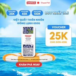 Thumbnail Việt Quất Thiên Nhiên Đông Lạnh - Không chất bảo quản - Trái cây đông lạnh ANDROS IQF - 650g - [Chỉ giao HCM] 1
