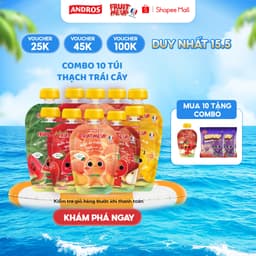 Thumbnail Combo 10 Túi Thạch Trái Cây - 90% Nước Ép Trái Cây Thật - ANDROS FRUIT ME UP - 90g x 10 1