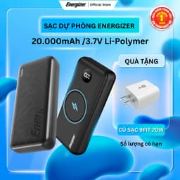 Thumbnail Pin sạc dự phòng Energizer 20000mAh/ 3.7V - 3 cổng sạc ra tiện lợi, tích hợp sạc nhanh hai chiều 1