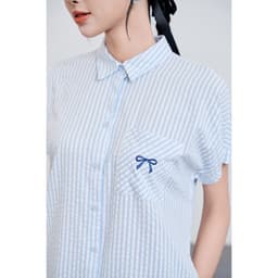 Thumbnail Đầm Suông Cổ Đức Thêu Ngực Đầm Sơ Mi Dáng Dài VIEN TRAN V63T25H009 2
