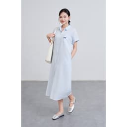 Thumbnail Đầm Suông Cổ Đức Thêu Ngực Đầm Sơ Mi Dáng Dài VIEN TRAN V63T25H009 1