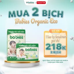 Thumbnail Combo 2 Bịch Tã/Bỉm BABIES ORGANIC ECO Siêu Mềm Mịn, Mỏng Thoáng, Lô Hội Ngừa Hăm Bí - Size NB/S/M/L/XL/2XL/3XL 1
