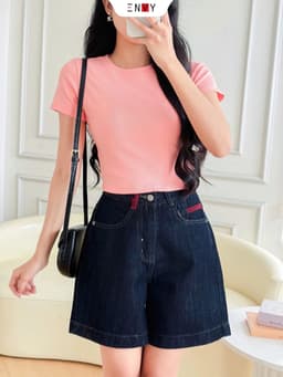 Thumbnail Quần Jean Short Nữ Form Ngố Năng Động, Trẻ Trung Dễ Phối Đồ ENVY JS57 2