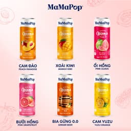 Thumbnail Thùng 12 lon nước trái cây sparkling MaMaPop vị Cam Yuzu (330ml/lon) 3