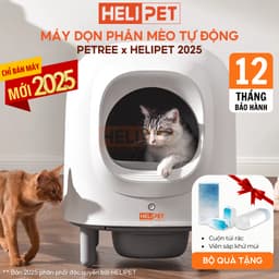 Thumbnail [NEW 2025] Máy Vệ Sinh, Dọn Phân Mèo Tự Động PETREE x HeLiPet, Kết Nối Wifi, Dùng App, Bản Quốc Tế 1
