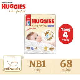 Thumbnail Miếng lót sơ sinh Huggies Skin Perfect NB1 64+4 miếng với 2 vùng thấm giảm kích ứng da 1