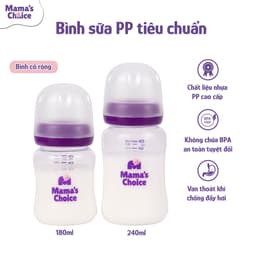 Thumbnail Bình Sữa Mama's Choice Núm Ti Lansinoh Chất Liệu PP, Dung Tích 180ml 240ml, Núm Ty Size S M F 1