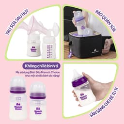 Thumbnail Bình Sữa Mama's Choice Núm Ti Lansinoh Chất Liệu PP, Dung Tích 180ml 240ml, Núm Ty Size S M F 4