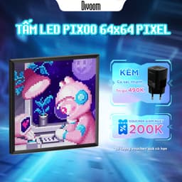 Thumbnail Màn hình led trang trí Divoom Pixoo-64 64x64 pixel, bảng đèn led trang trí bàn, treo tường - BH 12 tháng 1 đổi 1 1