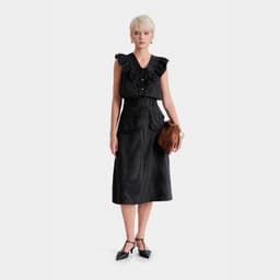Thumbnail Váy Kaki Kiểu Nữ MARC FASHION Sọc 2 Túi Viền Bèo - CBQH040925 2