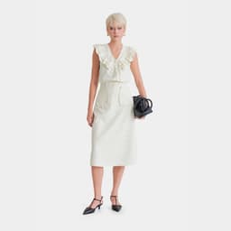Thumbnail Váy Kaki Kiểu Nữ MARC FASHION Sọc 2 Túi Viền Bèo - CBQH040925 1