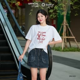 Thumbnail Áo phông nữ cotton  SUNFLY oversize SFA1052 4