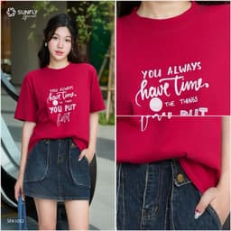 Thumbnail Áo phông nữ cotton  SUNFLY oversize SFA1052 2