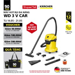 Thumbnail Máy hút bụi đa năng khô và ướt Karcher WD 3 V Car - Công suất 1000W - Dùng cho gia đình và ô tô 1