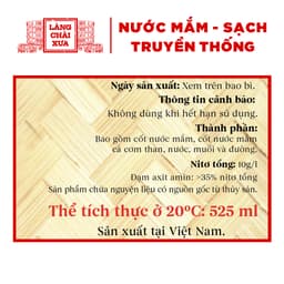 Thumbnail Nước mắm nhỉ Cá Cơm Than Làng Chài Xưa chai nhựa cao cấp 525ml/chai Đặc Biệt Thanh Dịu An toàn Tiết Kiệm 2