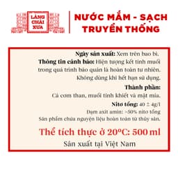 Thumbnail Nước mắm nhỉ 40 độ đạm Làng Chài Xưa nhãn vàng chai thủy tinh 500ml ủ chượp 2 lần đậm đà thơm ngon 2