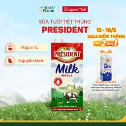 Thumbnail Sữa Tươi Tiệt Trùng President Nguyên Kem Không Đường 1L - Độ Béo 3.6% Nhập khẩu Pháp 1
