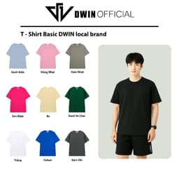 Thumbnail Áo thun trơn nam nữ DWIN basic tee tay lỡ phông cotton unisex oversize form rộng local brand tshirt 1