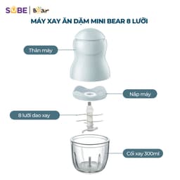 Thumbnail Máy Xay Ăn Dặm Cho Bé Bear Mini Máy Xay 8 lưỡi Cho Bé Ăn Dặm Máy Xay Thịt Cầm Tay Máy Xay Cháo Máy Xay Mini GR-B03V8 4