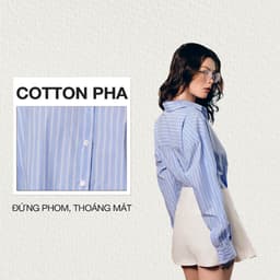Thumbnail DOTTIE - Áo sơ mi phối măng sết - Xanh biển - T1084 1
