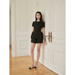 Thumbnail Set đồ áo peplum cổ đức nơ cổ 2T24.2504K phối quần short 3S09.2504K – Bộ đồ công sở tiểu thư thiết kế bởi JM Dress 2