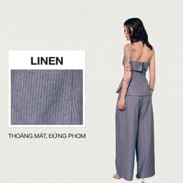 Thumbnail DOTTIE - Quần ống rộng kẻ sọc - Xanh lam - Q0389 1