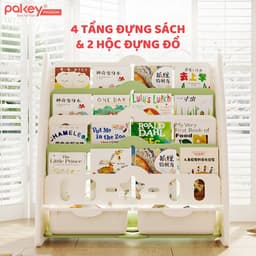 Thumbnail Giá Sách 4 Tầng Cho Bé Pakey Hình Gấu Dễ Thương Kèm 2 Hộc Đựng Đồ Chơi Tiện Lợi, Kệ Đựng Sách Nhiều Ngăn 2