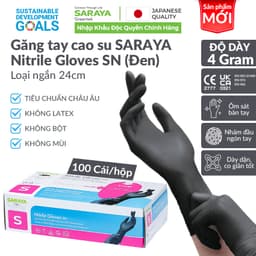 Thumbnail Găng tay cao su Saraya Nitrile,dùng trong chế biến thực phẩm, làm đẹp, rửa chén,vệ sinh (Màu Trắng, Màu Xanh, Màu Hồng) 4