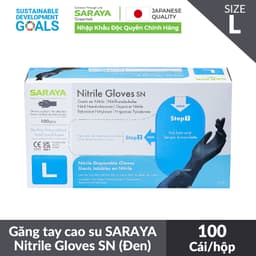 Thumbnail Găng tay cao su Saraya Nitrile Gloves SN màu đen, Không Bột, Không Latex, Dùng trong thực phẩm, Vệ sinh - 100 Cái/hộp 4