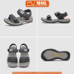 Thumbnail Giày sandal nam Vento 2 quai ngang SD7939G màu xám có big size 44 45 | Vento  Leon SD7939 2