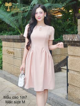 Thumbnail TIFALU - Váy nữ, Đầm suông A bigsize dự tiệc màu hồng sang chảnh - ZOL422PNK 3